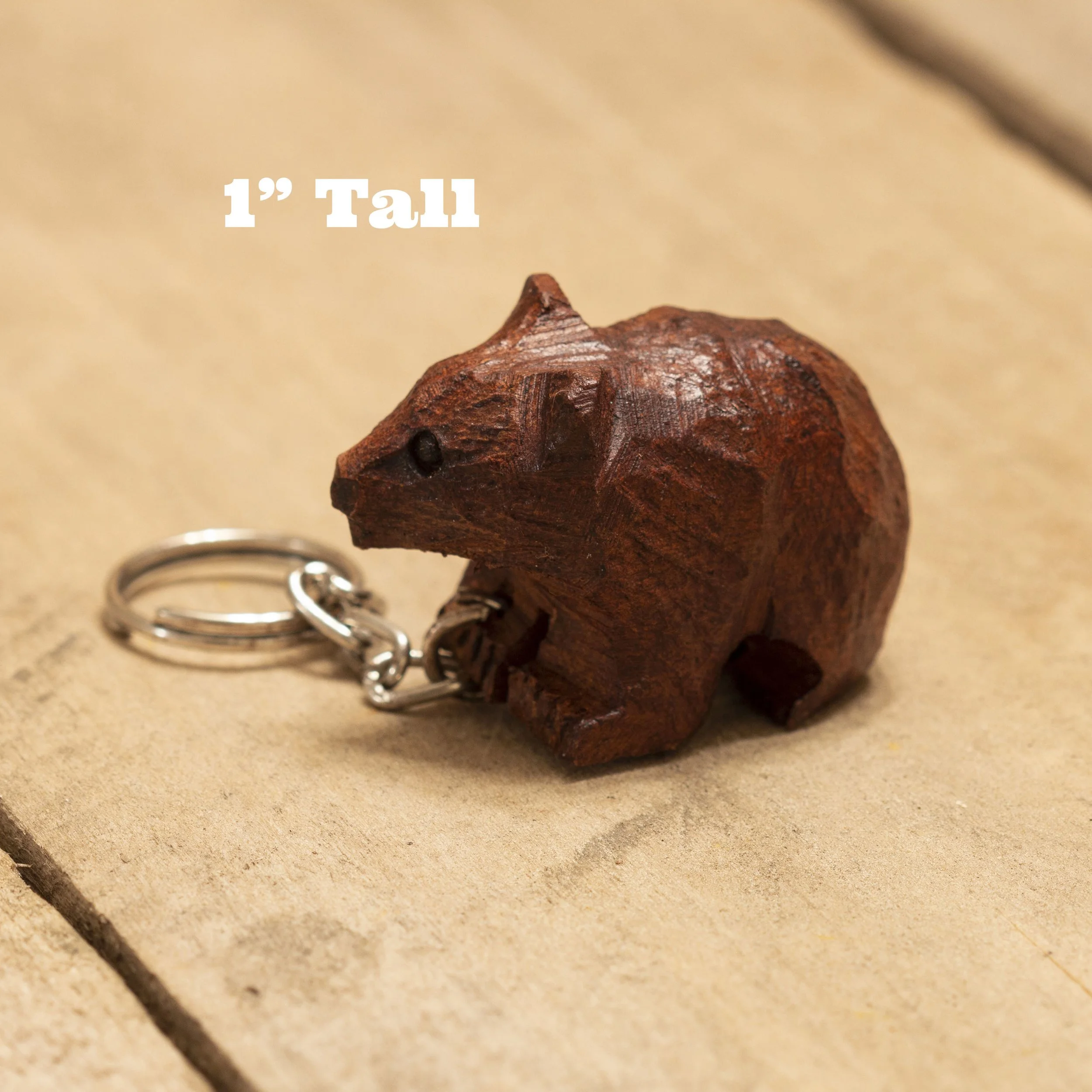 Ironwood Brown Bear Carving Keychain — JasperArkansas.com